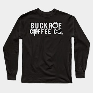 Buckroe coffee logo- dark backgroun Long Sleeve T-Shirt